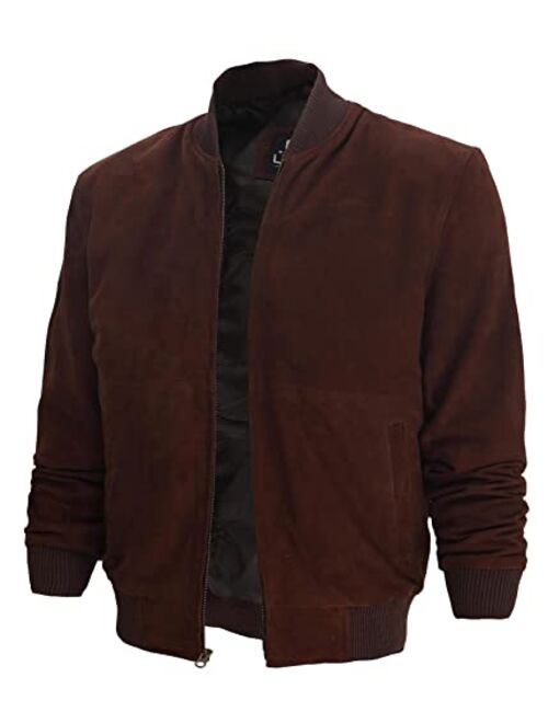 Decrum Mens Suede Jacket - Real Leather B2 Bomber Flight Jackets for Men