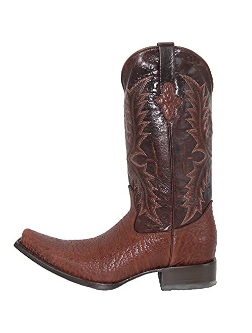 Generic Westerns Shops Mens Genuine Leather Luxury Bull Neck Print Western Cowboy Boot