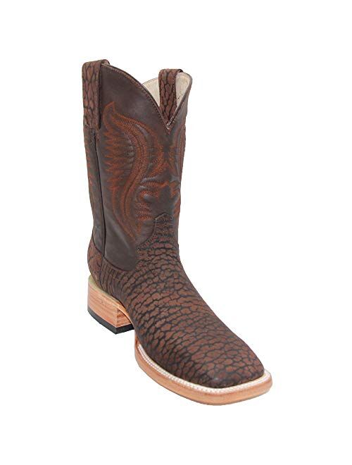 Generic Mens Genuine Leather Square Toe Cowboy Western Boot