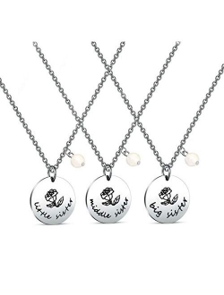 Zuo Bao 3 Sister Necklace Big Sister Middle Sister Little Sister Necklace Set Sisters Gift Best Friend Necklace