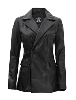 Leather Coats For Women - Real Lambskin Leather Blazer Jacket For Womens