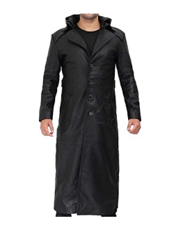 Leather Coat Men - Real Leather 3/4 Length Carcoat Winter Jackets for Mens