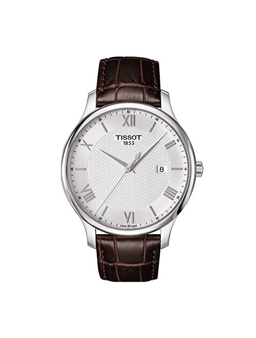 Tissot mens Tradition stainless-steel Dress Watch Brown T0636101603800