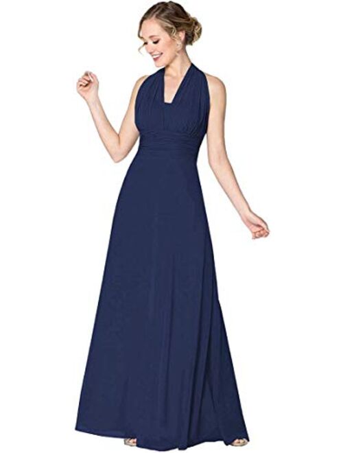 Houganhe Multiway Wrap Wedding Guest Dress Chiffon Maxi Infinity Convertible Bridesmaid Dress