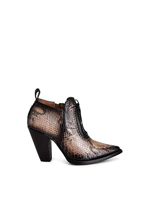 CUADRA Women's Bootie in Genuine Python Leather Black