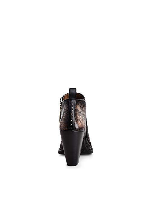 CUADRA Women's Bootie in Genuine Python Leather Black