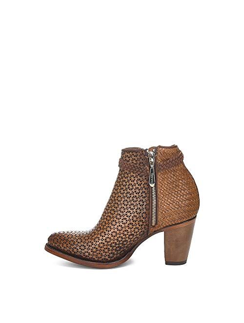 CUADRA Women's Bootie in Bovine Leather with Perforations with Zipper