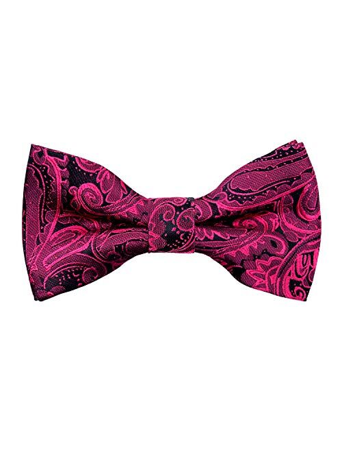 Alizeal Solid Banded Adjustable Length Pre-tied Boy's Bow Tie