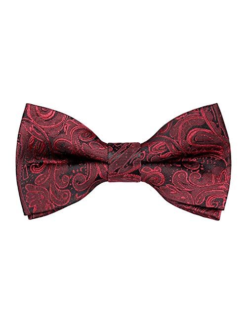 Alizeal Solid Banded Adjustable Length Pre-tied Boy's Bow Tie