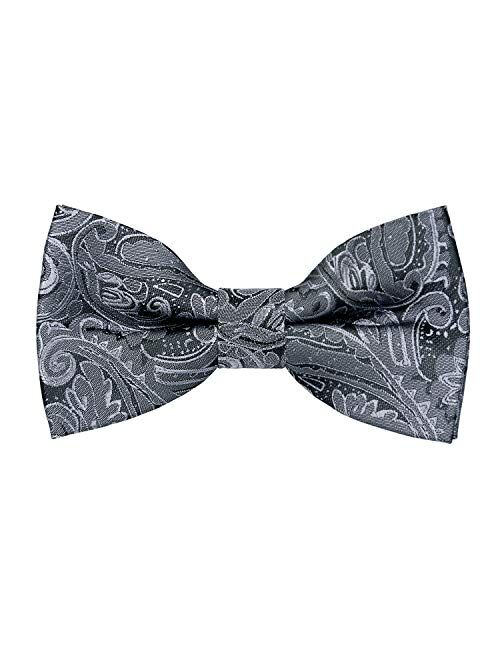 Alizeal Solid Banded Adjustable Length Pre-tied Boy's Bow Tie