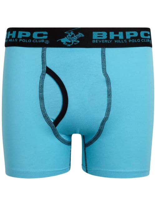 Beverly Hills Polo Club Boys' Underwear - 10 Pack Cotton Boxer Briefs (Size: 4-18)