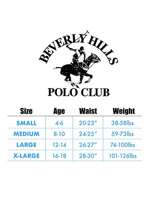 Beverly Hills Polo Club Boys' Underwear - 10 Pack Cotton Boxer Briefs (Size: 4-18)