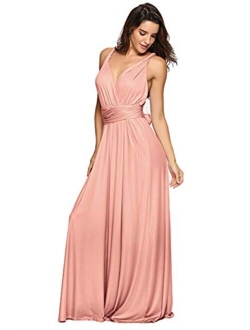 Clothink Convertible Warp Maxi Dress Multi Way Wear Party Wedding Bridesmaid Long Dresses