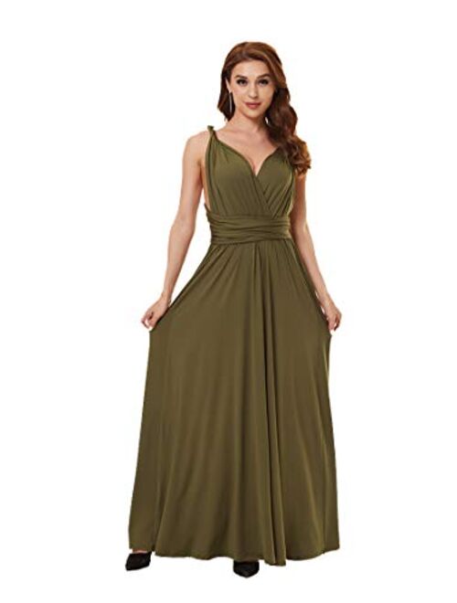 Clothink Convertible Warp Maxi Dress Multi Way Wear Party Wedding Bridesmaid Long Dresses