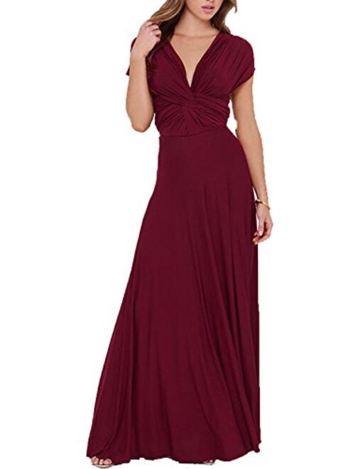 Clothink Convertible Warp Maxi Dress Multi Way Wear Party Wedding Bridesmaid Long Dresses