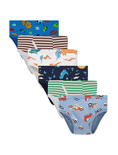 Sladatona Little Boys Briefs Dinosaur Shark Truck Space Toddler Kids Baby Underwear 6/3-Pack