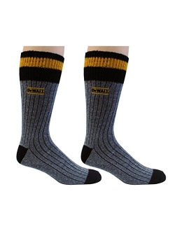 DeWALT Men's 2 Pack Wool Blend Boot Crew Socks