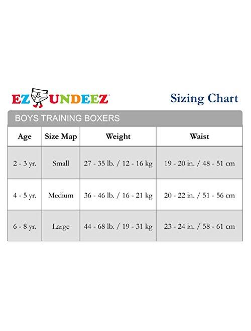 Ez Sox Ez Undeez Boys Boxer Briefs Toddler Training Underwear Easy Pull Up Handles