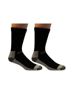 DEWALT Men's 2 Pack Cushion Comfort Non Binding Basic Cotton Crew Socks