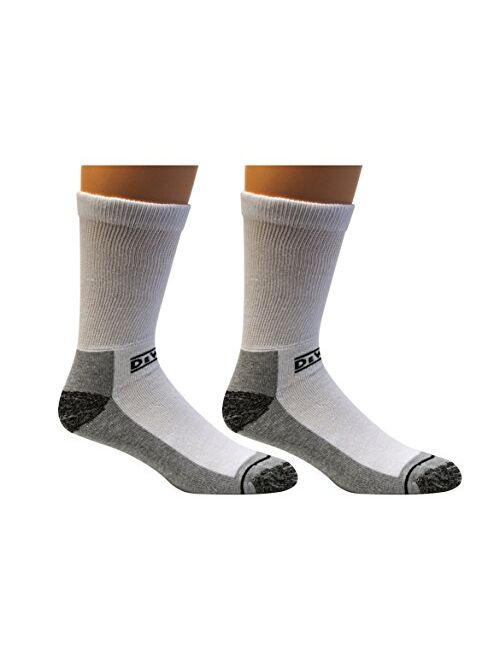 DEWALT Men's 2 Pack Cushion Comfort Non Binding Basic Cotton Crew Socks