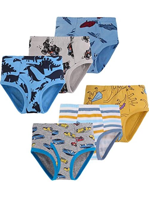 Naivete Baby Soft Cotton Underwear Little Boys Dinosaur Briefs Toddler Shark Undies Children Truck Panties(Pack of 6)