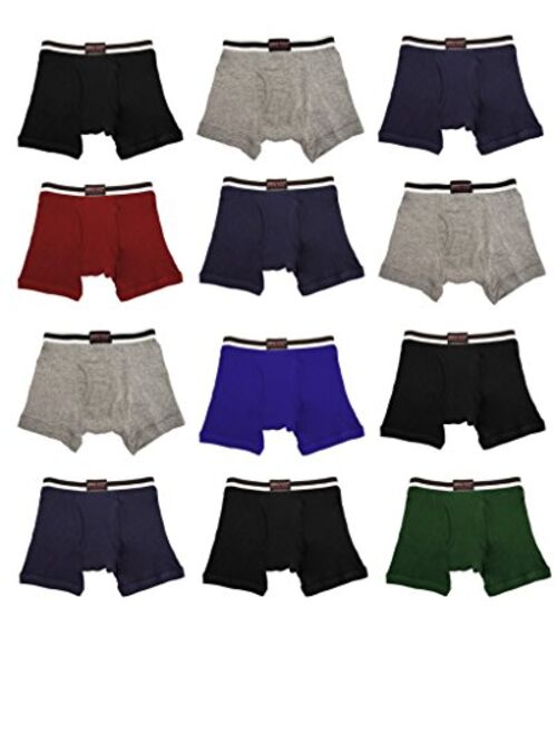 Andrew Scott Basics Boys Big Boys & Toddlers Cotton Knit Underwear Boxer Briefs-Pack of 12