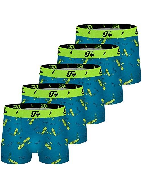 Conkend Boys Boxer Briefs,Cotton Toddler Underwear Breathable Mesh Performance Sport Big Boy Boxer Briefs with Fly 5Pack