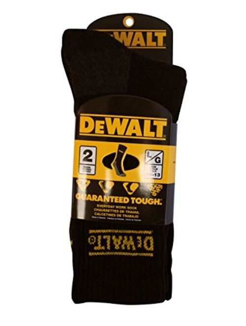 DEWALT Men's 2 Pack All-Season Cotton Crew Work Socks