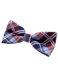 Retreez Elegant Classic Plaid Check Woven Microfiber Pre-tied Bow Tie (4.5")