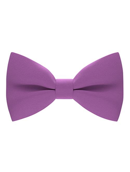 Bow Tie House Mens Bowties Pre-tied Shape Clip on Bowtie Solid Men Formal Wear for kids, baby boys, toddler any age bow ties