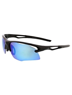 66mm Semi-Rimless Sport Wrap Polarized Sunglasses