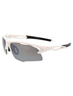 66mm Semi-Rimless Sport Wrap Polarized Sunglasses