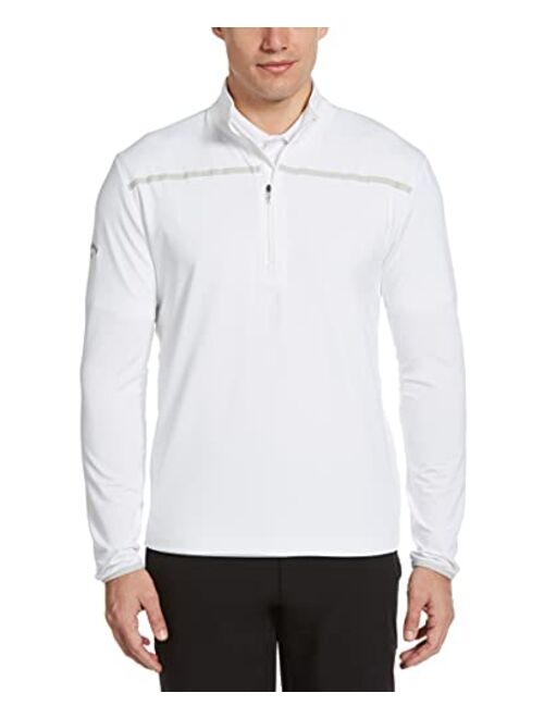 Callaway Men's Golf Chest Stripe Long Sleeve 1/4 Zip Mock Pullover