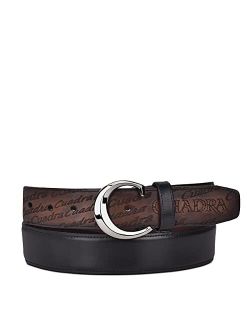 men's casual belt in genuine leather with metallic buckle black