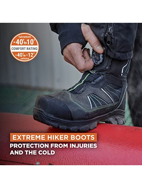 RefrigiWear Mens Extreme Hiker Waterproof Thinsulate Insulated Freezer Boots with Boa Fit System For Lacing