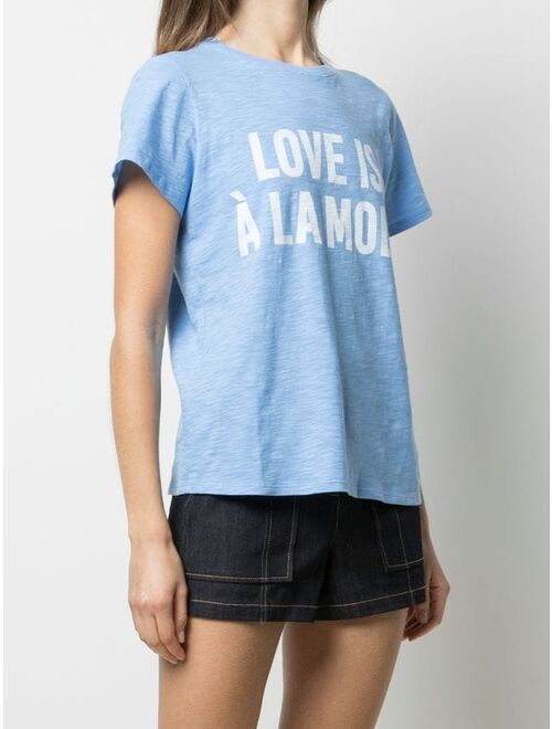 CINQ A SEPT slogan-print cotton T-shirt