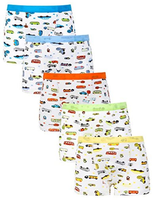 CC&La Dame Underwear Brief Boys Boxer Briefs 5-Pack Cotton Underwear Boxers Boy 2-8 Years