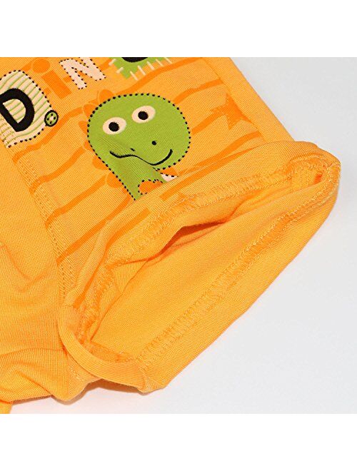 BOOPH Toddler Underwear Cotton Dinosaur Truck Little Boys Briefs for 2-12 Years