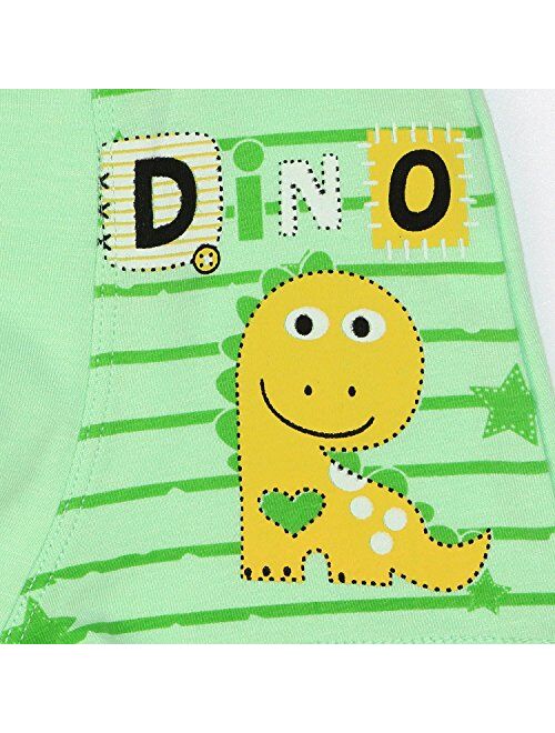 BOOPH Toddler Underwear Cotton Dinosaur Truck Little Boys Briefs for 2-12 Years