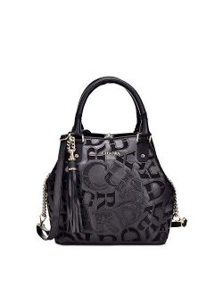 Women's Tote Bag in Genuine Leather with Genuine Stingray Leather Black