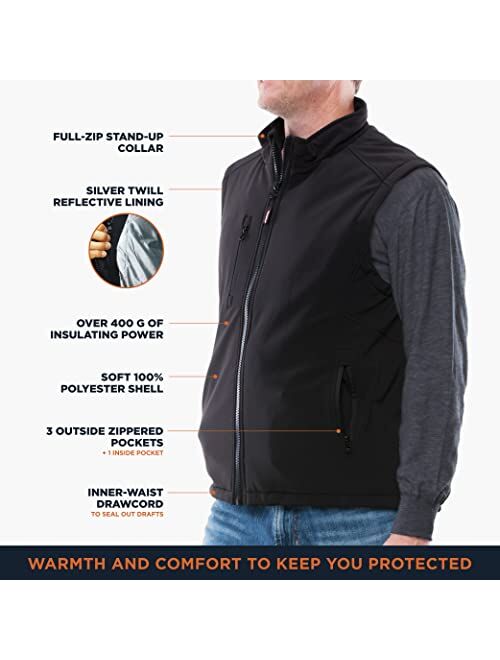 RefrigiWear Water-Resistant Warm Insulated Softshell Vest