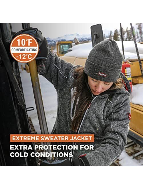 RefrigiWear Women's Fleece-Lined Extreme Sweater Jacket, 10F Comfort Rating