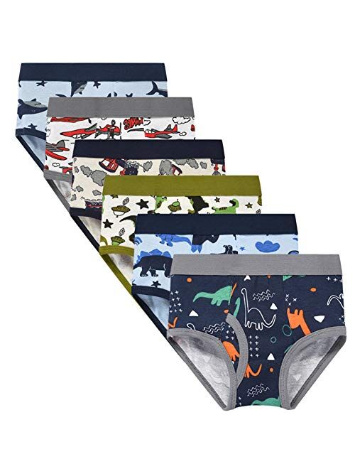 Cczmfeas Boys All Cotton Briefs Underwear Toddler Panties Pack of 6