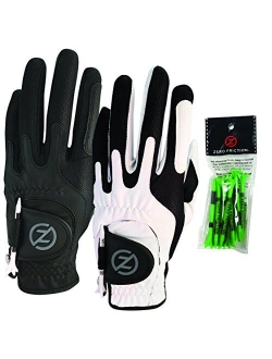 Zero Friction Male Men's Compression-Fit Synthetic Golf Glove, Universal Fit