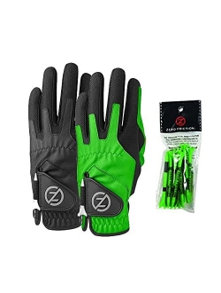 Zero Friction Male Men's Compression-Fit Synthetic Golf Glove, Universal Fit