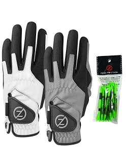 Zero Friction Male Men's Compression-Fit Synthetic Golf Glove, Universal Fit