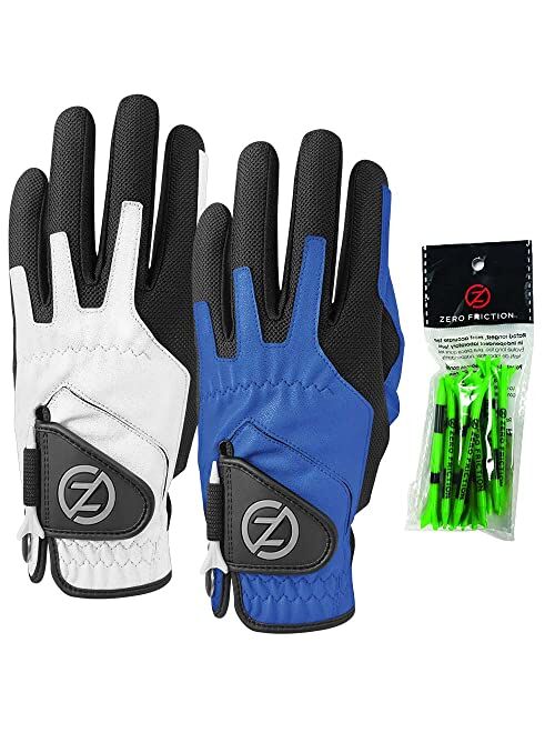 Zero Friction Male Men's Compression-Fit Synthetic Golf Glove, Universal Fit