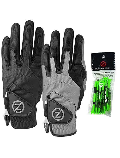 Zero Friction Male Men's Compression-Fit Synthetic Golf Glove, Universal Fit