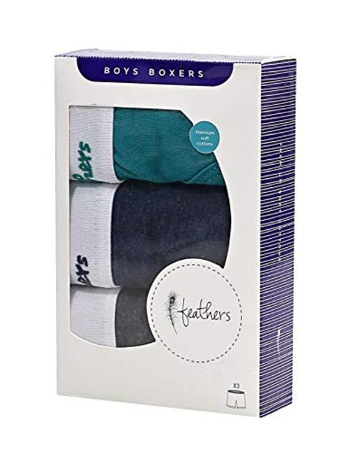 Feathers Boys Cotton Strech Tagless Boxer Underwear - (3/pack)