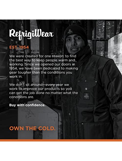 RefrigiWear Insulated Iron-Tuff Inspector Jacket Water-Resistant Knee-Length Workwear Coat